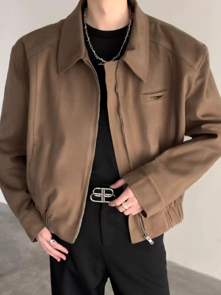 Additional product image of Minimalist Stand Collar Oversized Workwear Bomber Jacket