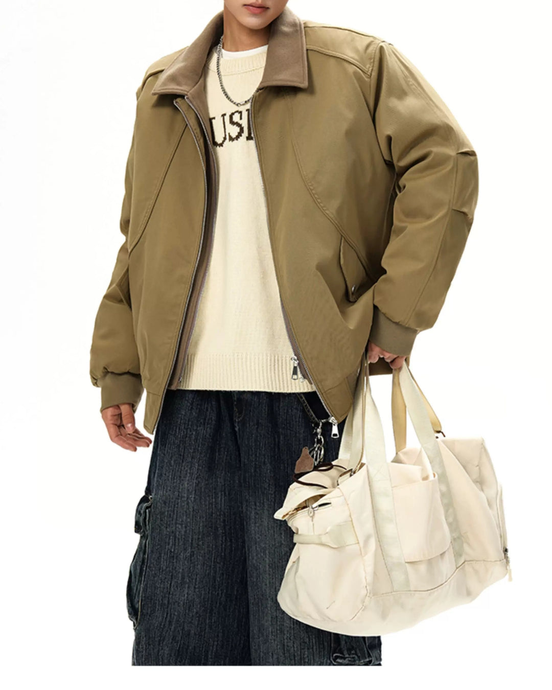 Additional product image of Shearling Collar Water-Resistant Workwear Bomber Jacket