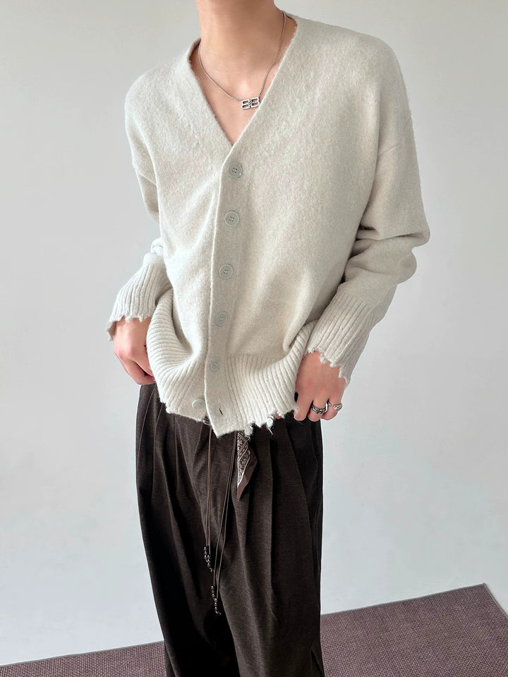 Additional product image of Distressed V-Neck Knit Cardigan