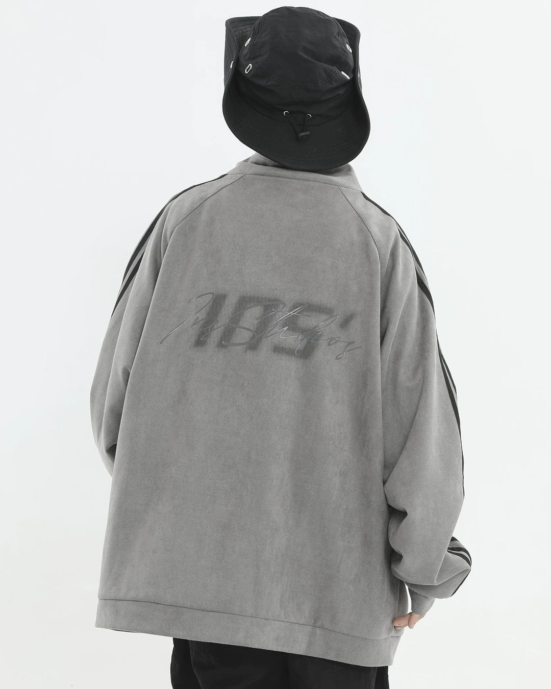 Back view of Striped Sleeve Track Jacket