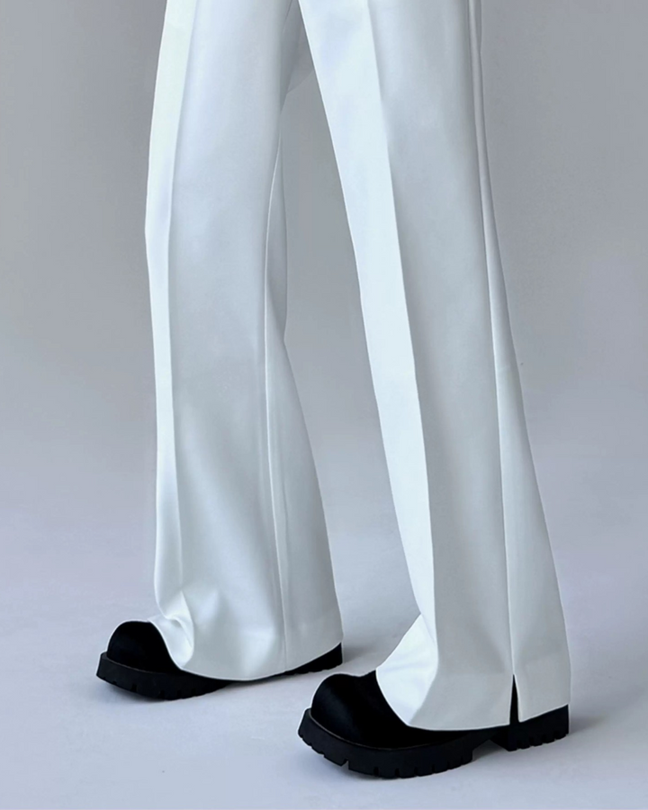 Back view of Minimalist Wide Leg Casual Pants