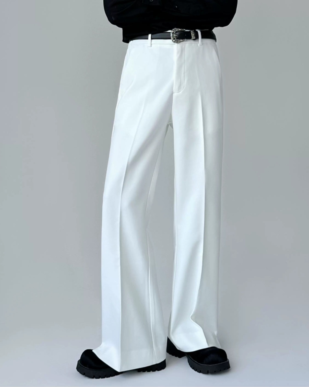 Side view of Minimalist Wide Leg Casual Pants