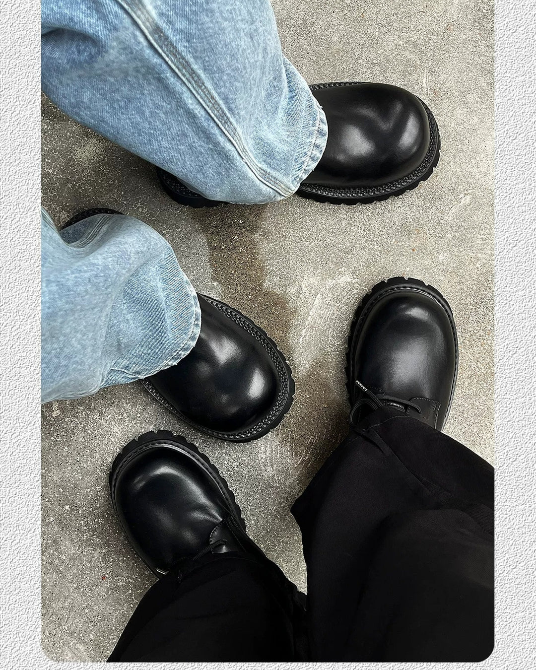 Additional product image of Black Leather Chunky Platform Slip-On Shoes