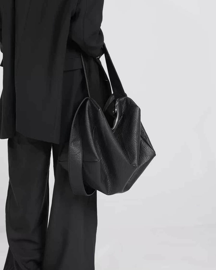 Additional product image of Oversized Black Leather-Look Crossbody and Shoulder Bag
