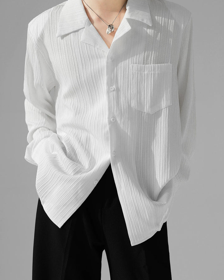 Additional product image of Crinkle Camp Collar Long Sleeve Shirt