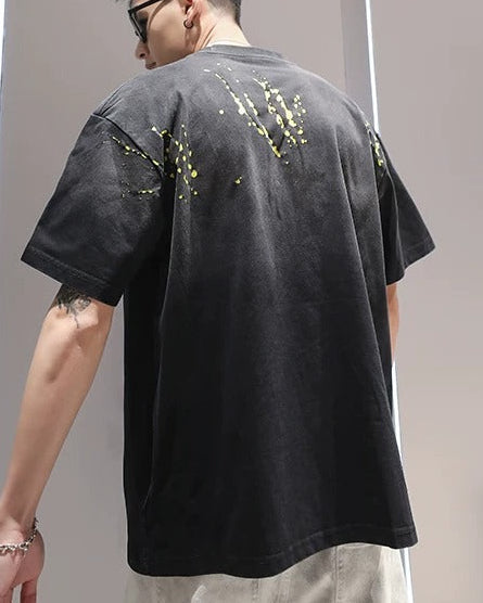 Additional product image of Black Splatter Print Oversized T-Shirt