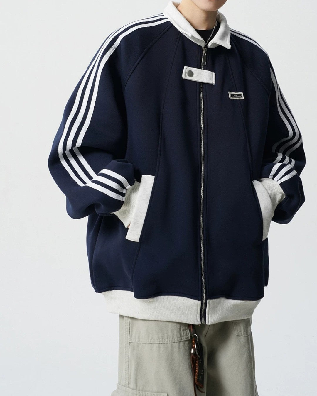 Close-up detail of Minimalist Track Jacket