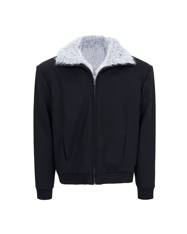 Additional product image of Reversible Shearling Lined Ribbed Collar Bomber Jacket