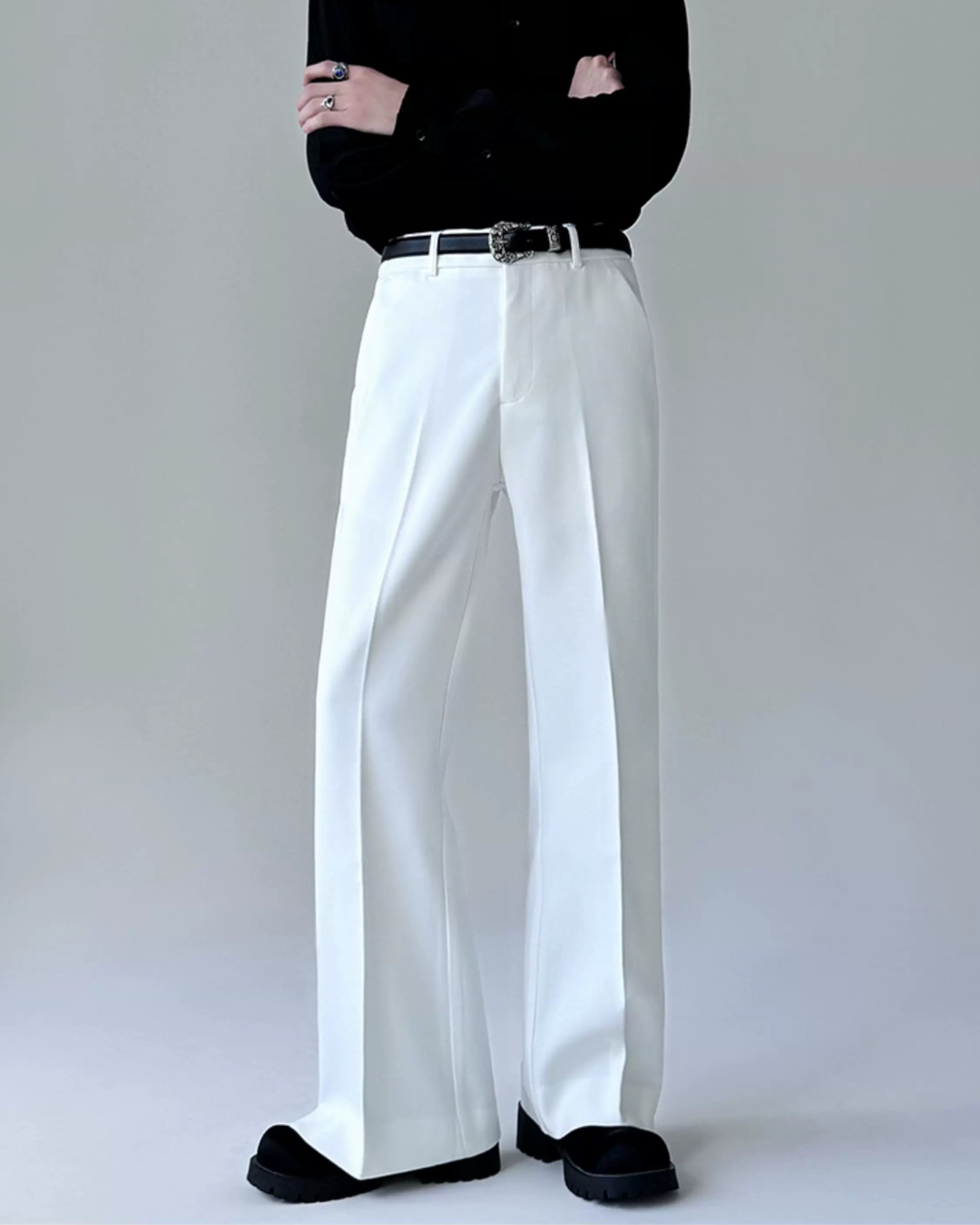 Front view of Minimalist Wide Leg Casual Pants