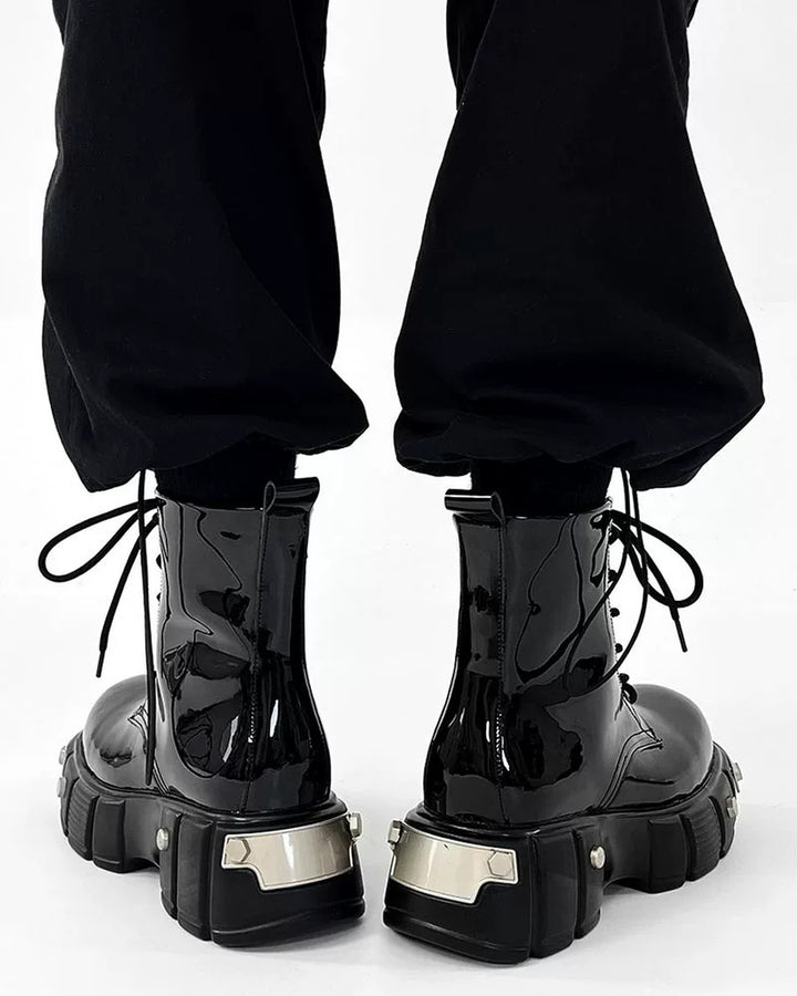 Additional product image of Black Patent Leather Gothic Chunky Platform Shoes