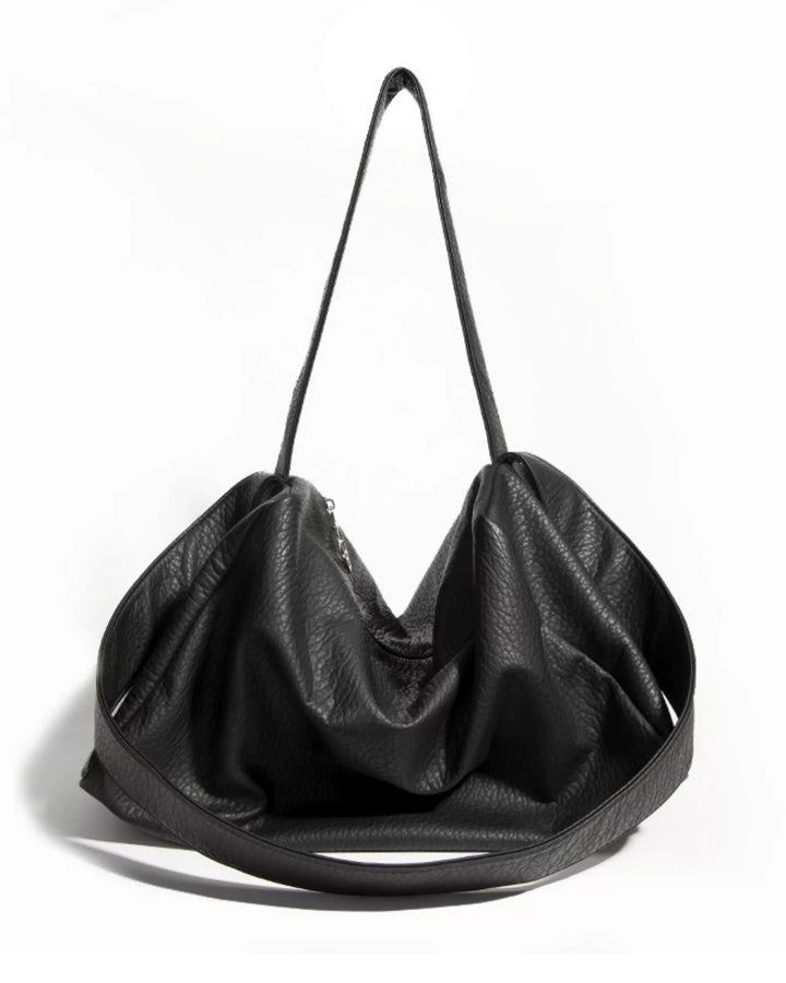 Additional product image of Oversized Black Leather-Look Crossbody and Shoulder Bag
