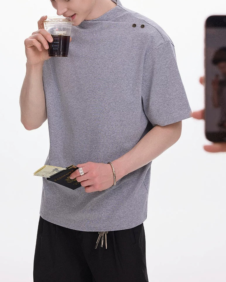 Close-up detail of Solid Color Oversized T-Shirt