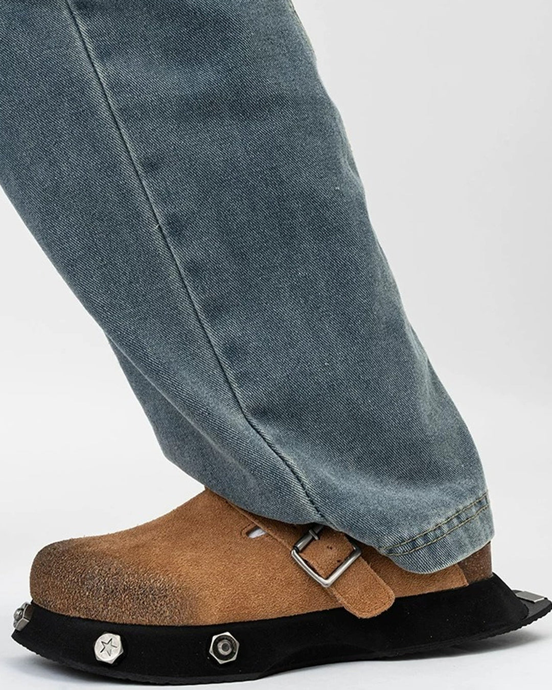 Additional product image of Beige Suede Chunky Platform Clogs Shoes