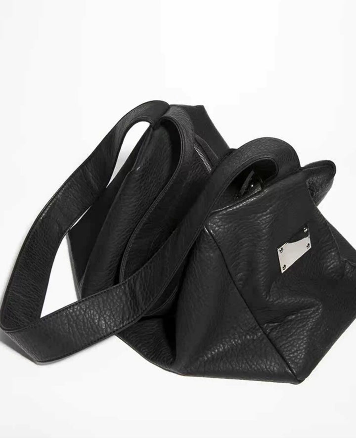 Additional product image of Oversized Black Leather-Look Crossbody and Shoulder Bag