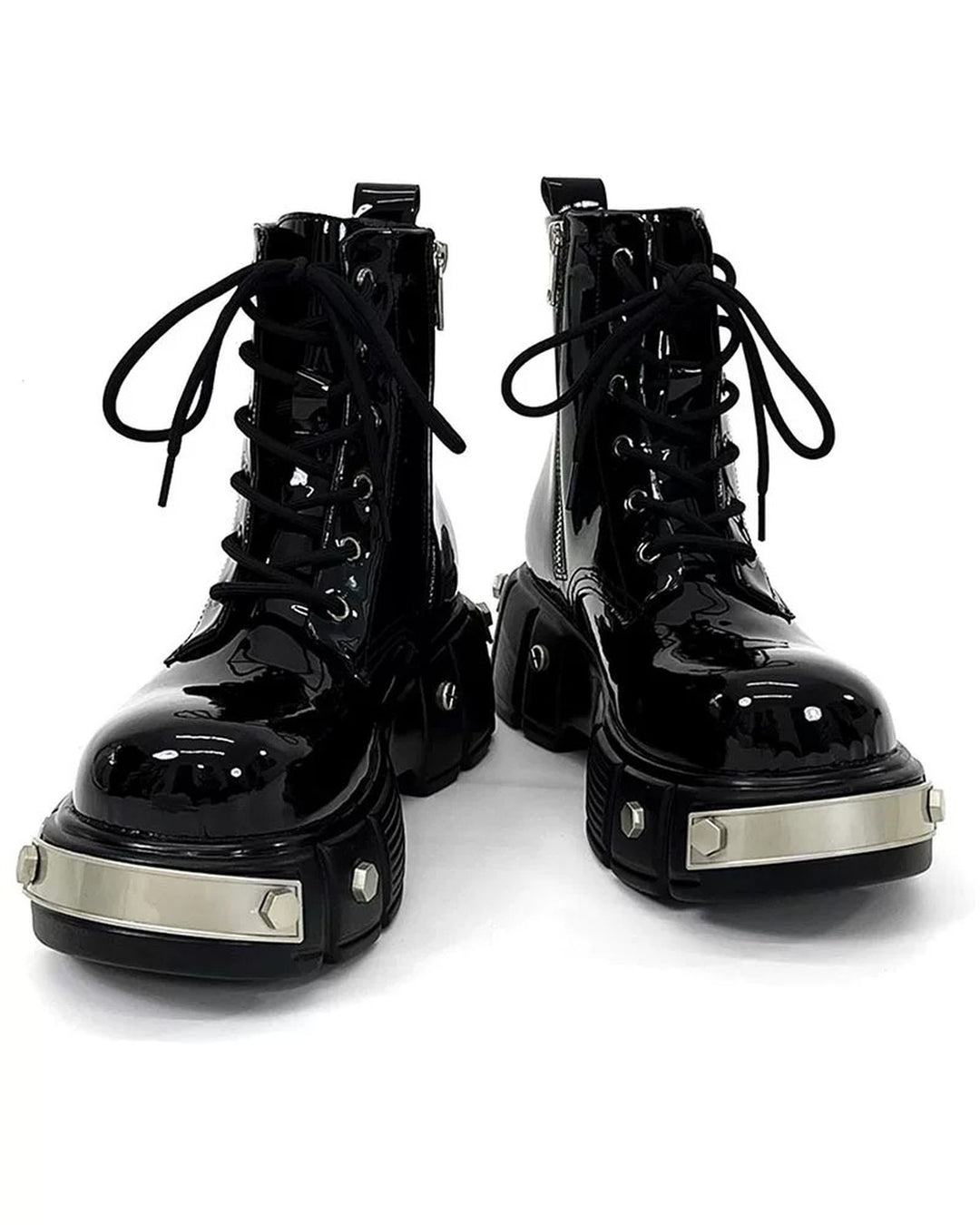 Additional product image of Black Patent Leather Gothic Chunky Platform Shoes