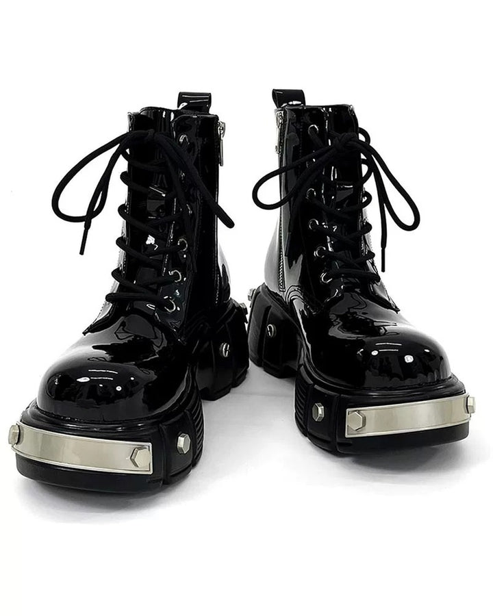 Additional product image of Black Patent Leather Gothic Chunky Platform Shoes