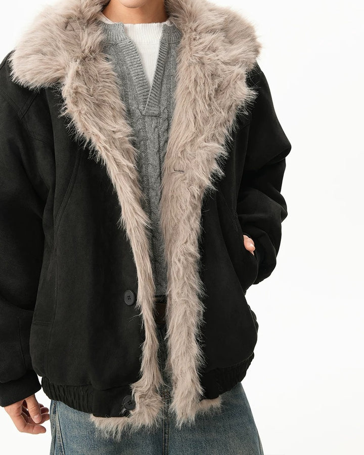 Additional product image of Reversible Shearling Lined Ribbed Collar Bomber Jacket