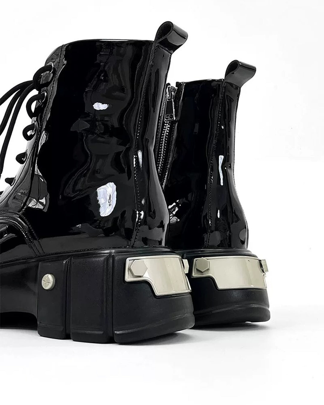 Additional product image of Black Patent Leather Gothic Chunky Platform Shoes