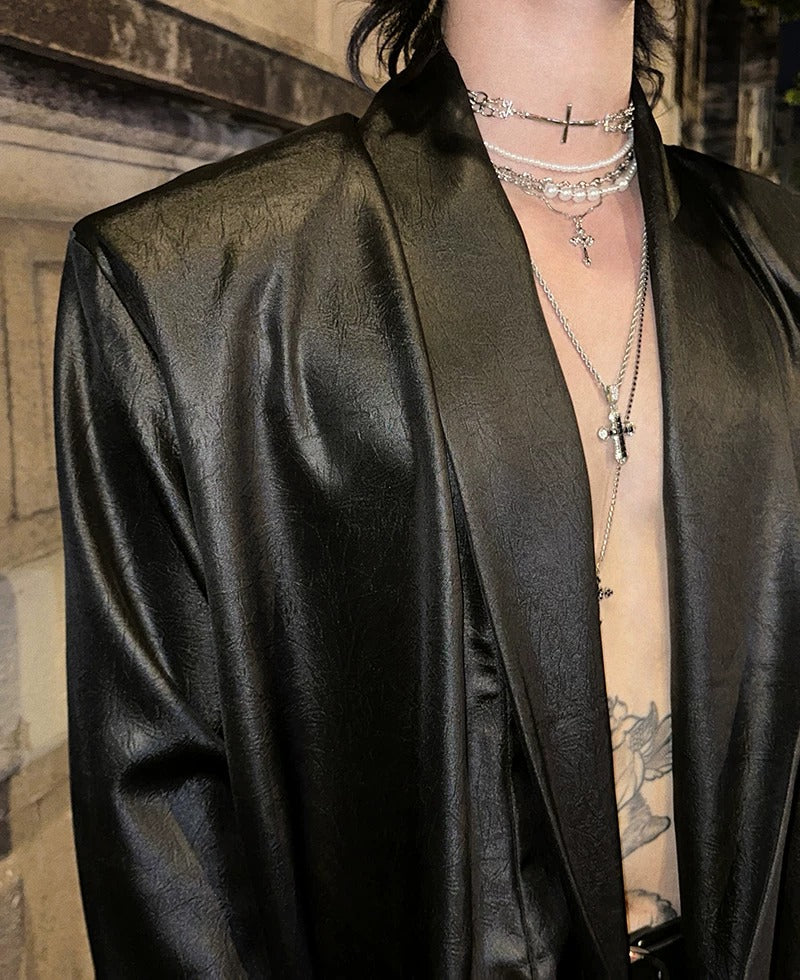 Additional product image of Deep V-Neck Satin Shirt