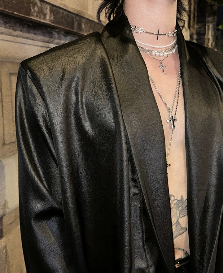 Additional product image of Deep V-Neck Satin Shirt