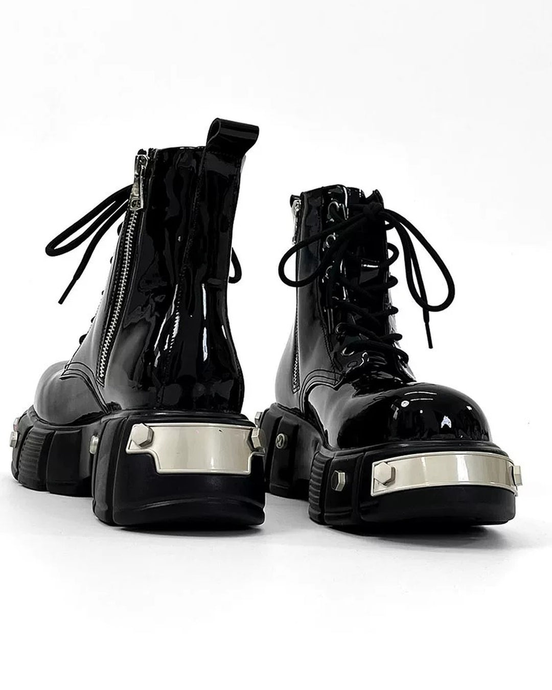 Additional product image of Black Patent Leather Gothic Chunky Platform Shoes