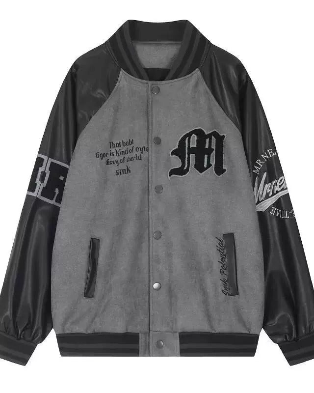 Close-up detail of Graphic Varsity Jacket