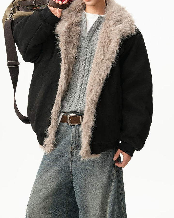 Additional product image of Reversible Shearling Lined Ribbed Collar Bomber Jacket
