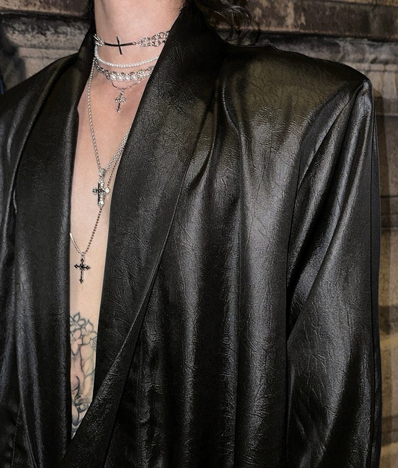 Additional product image of Deep V-Neck Satin Shirt