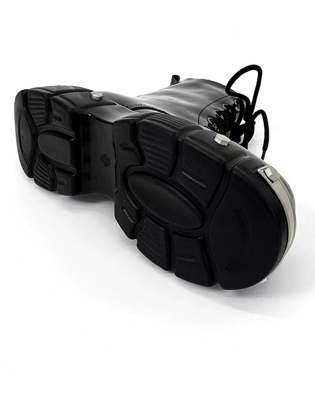 Back view of Black Patent Leather Gothic Chunky Platform Shoes