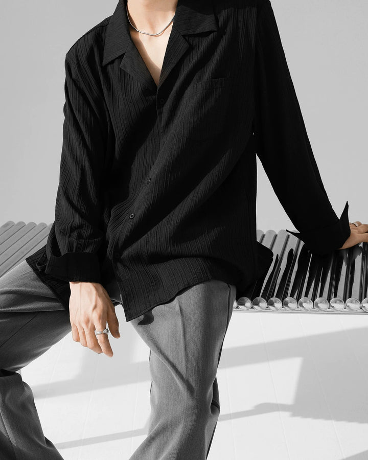 Additional product image of Crinkle Camp Collar Long Sleeve Shirt