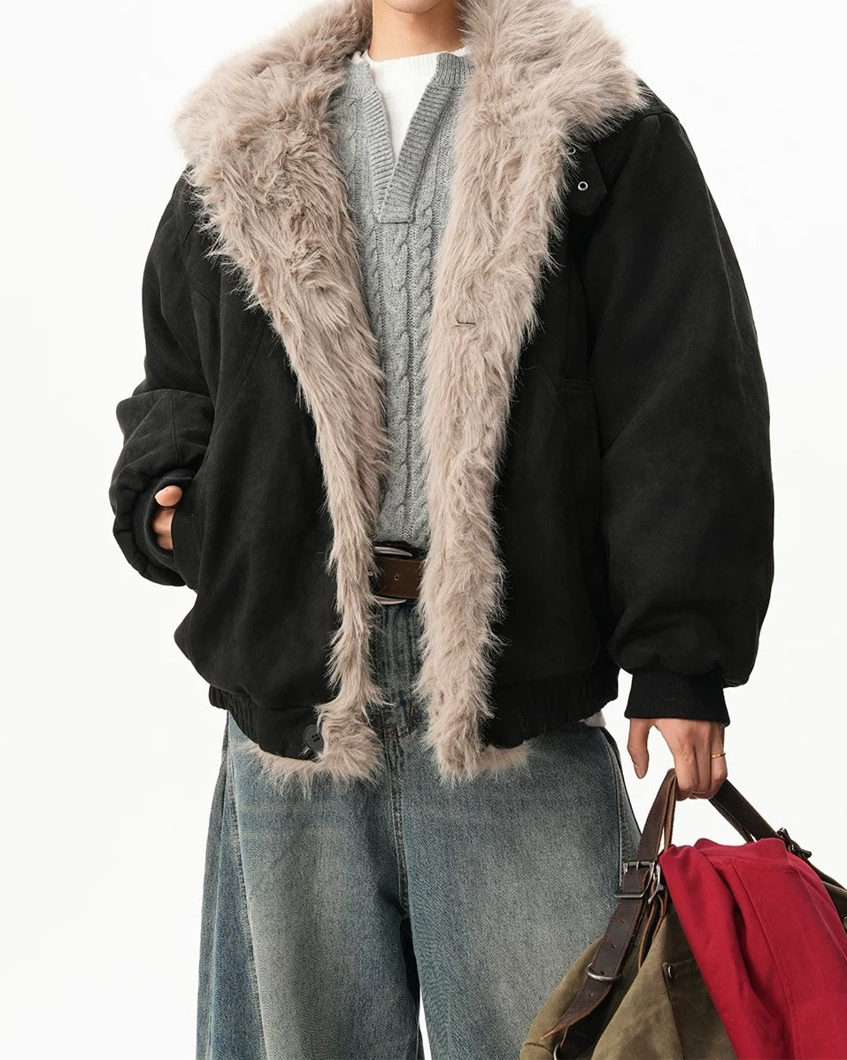 Additional product image of Reversible Shearling Lined Ribbed Collar Bomber Jacket