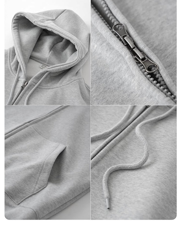 Back view of Minimalist Zip-Up Hoodie