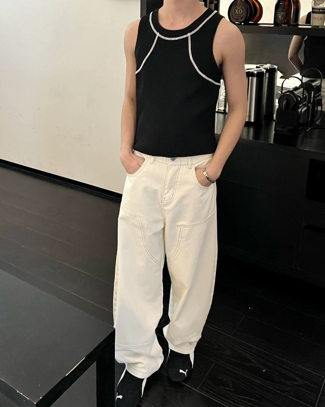 Additional product image of Contrast Stitch Knit Tank Top
