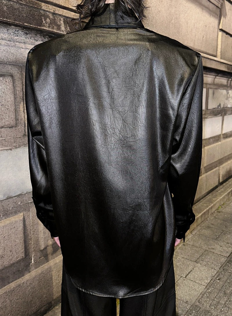 Additional product image of Deep V-Neck Satin Shirt