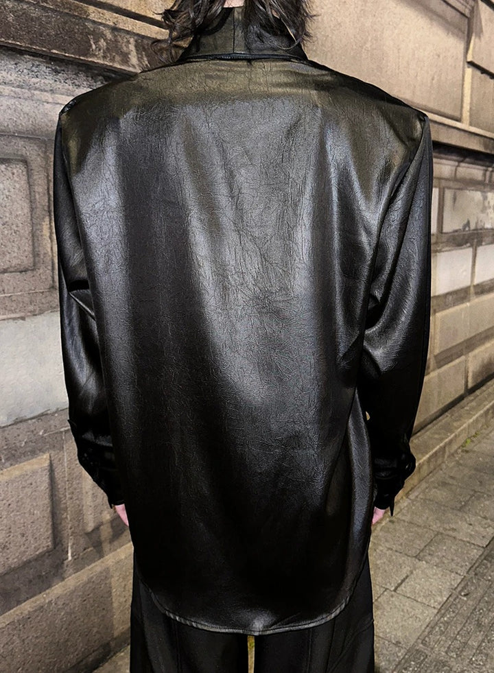 Additional product image of Deep V-Neck Satin Shirt