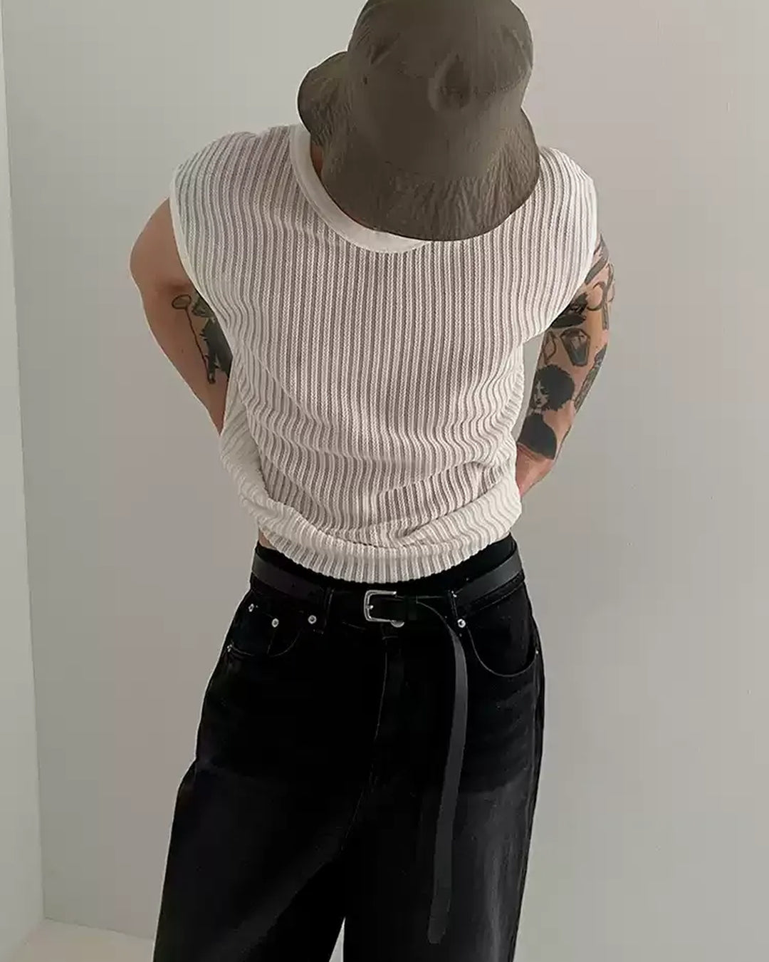 BRYNOR Sheer Ribbed Sleeveless Tank Top product photo