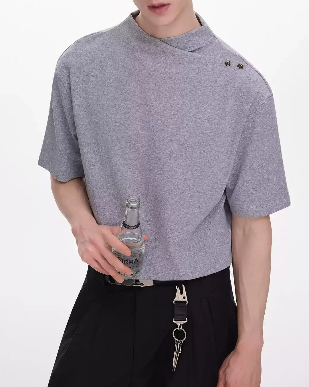 Back view of Solid Color Oversized T-Shirt