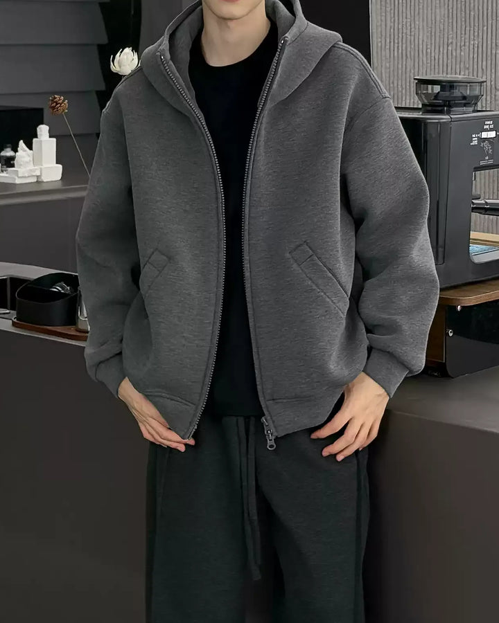 Back view of Minimalist Full-Zip Oversized Hoodie