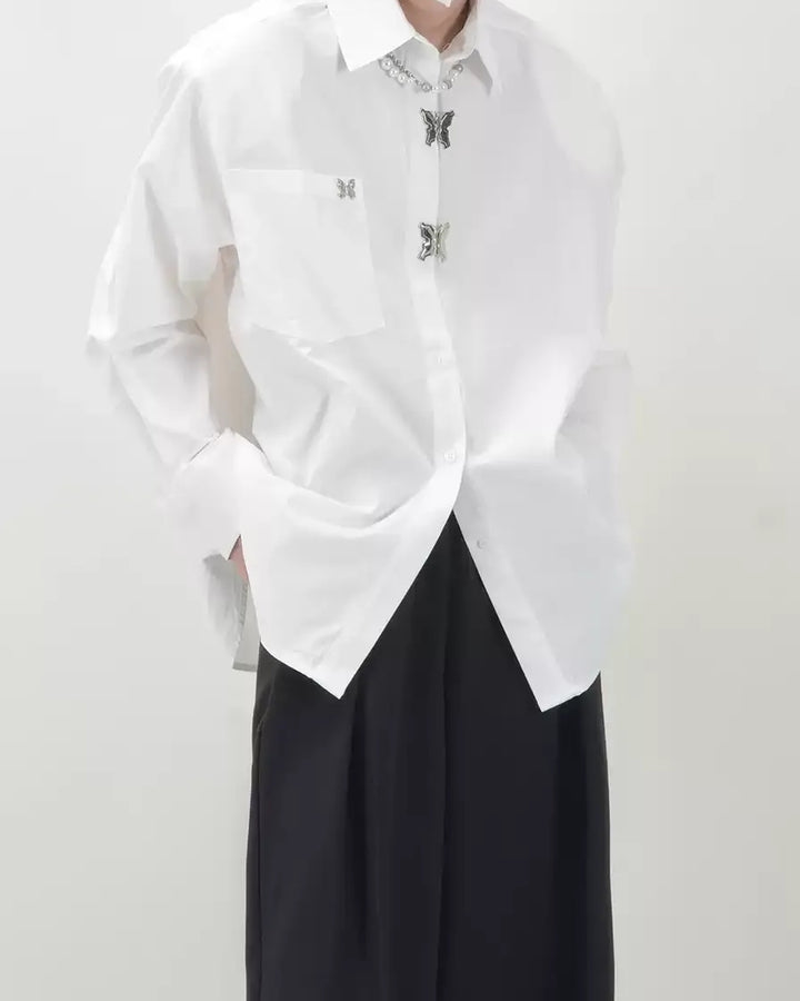 Close-up detail of Butterfly Detail Loose Fit Shirt