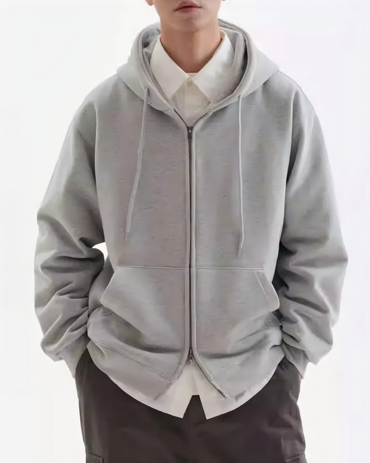 STEP BLOCK ST1010 Minimalist Zip-Up Hoodie