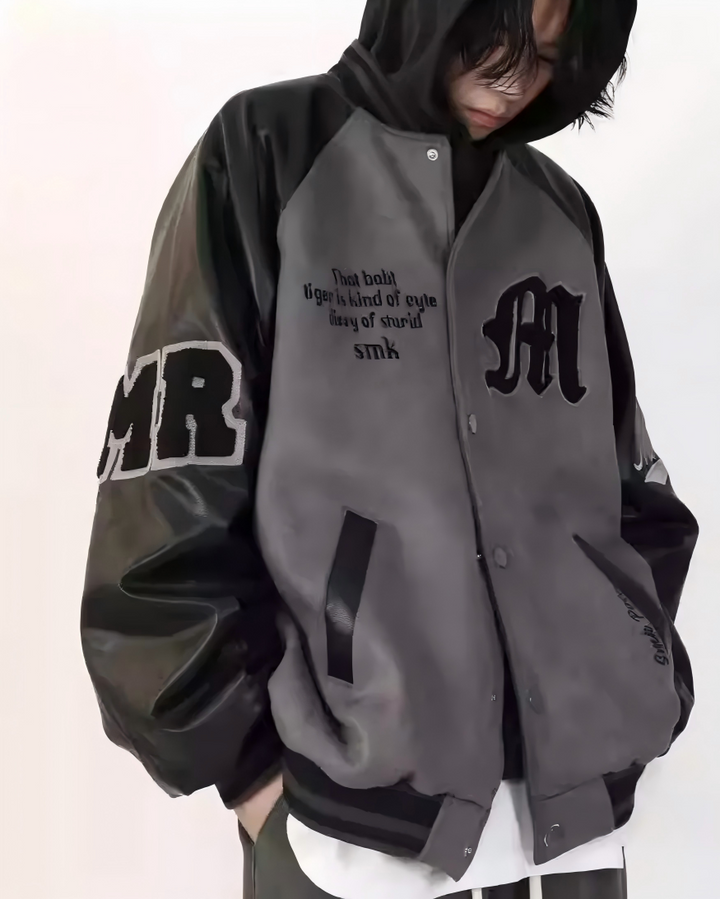 STEP BLOCK ST1006 Graphic Print Varsity Jacket