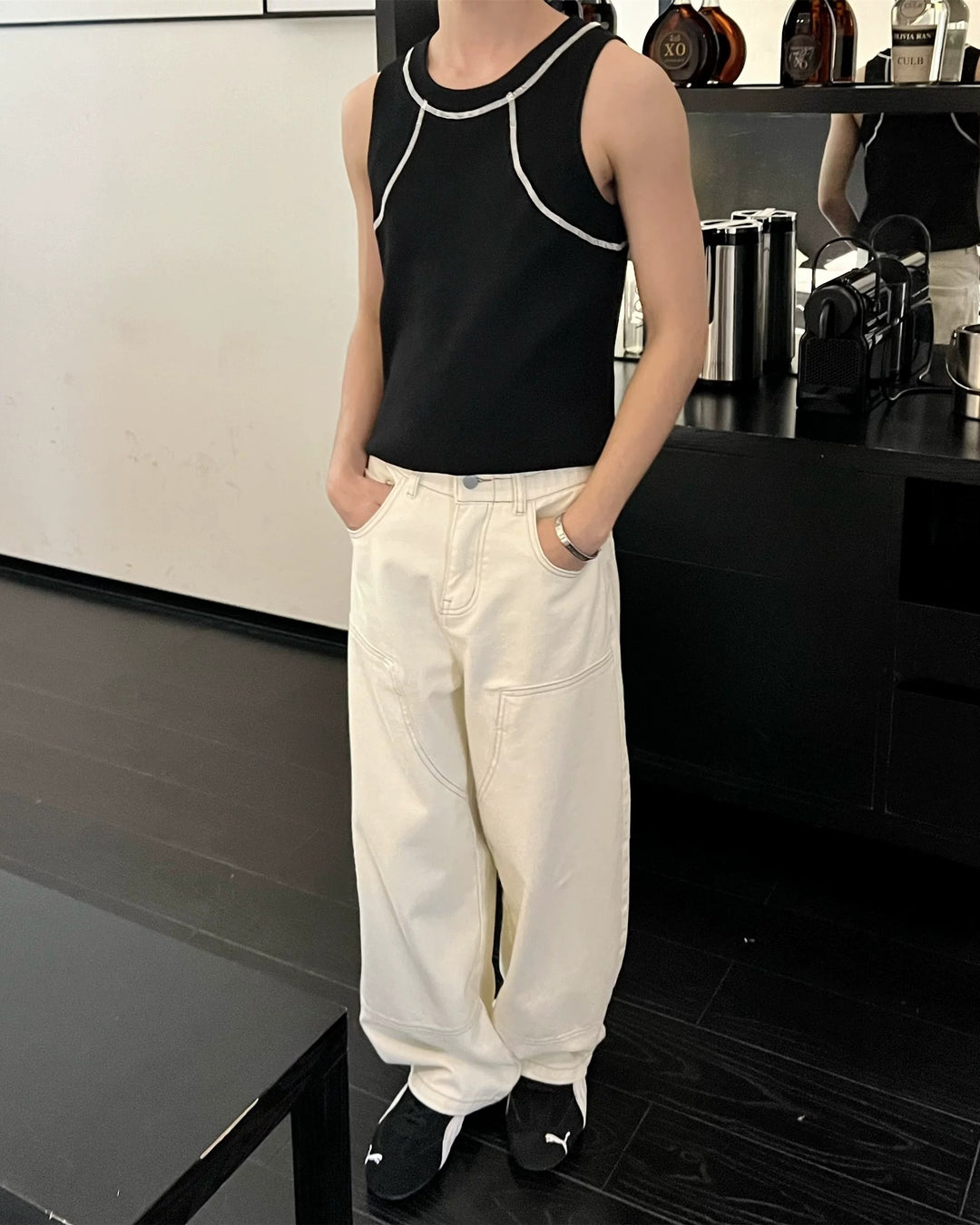 Additional product image of Contrast Stitch Knit Tank Top