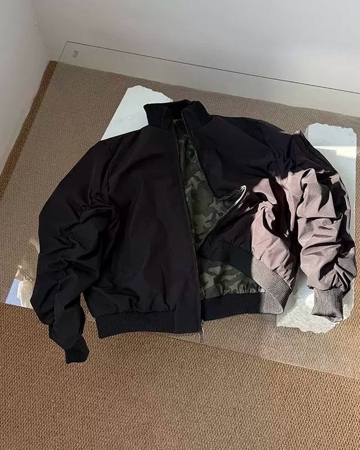 Side view of Camouflage Bomber Jacket