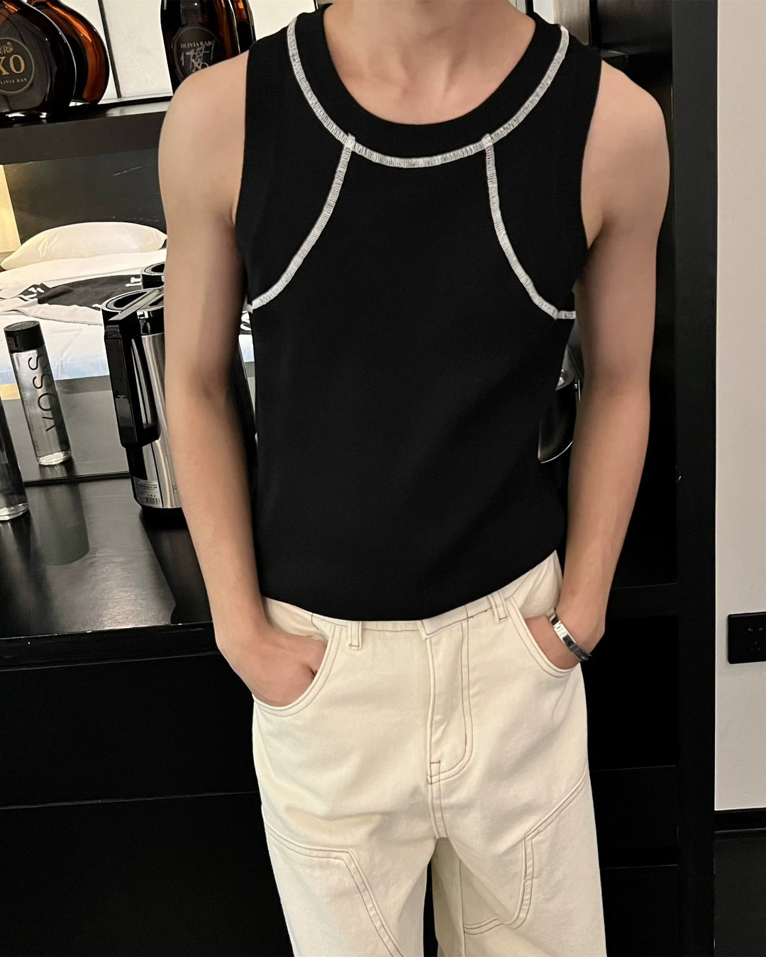 Additional product image of Contrast Stitch Knit Tank Top