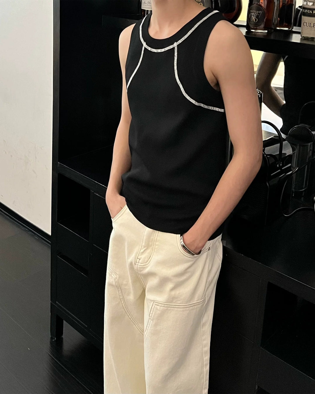 Additional product image of Contrast Stitch Knit Tank Top