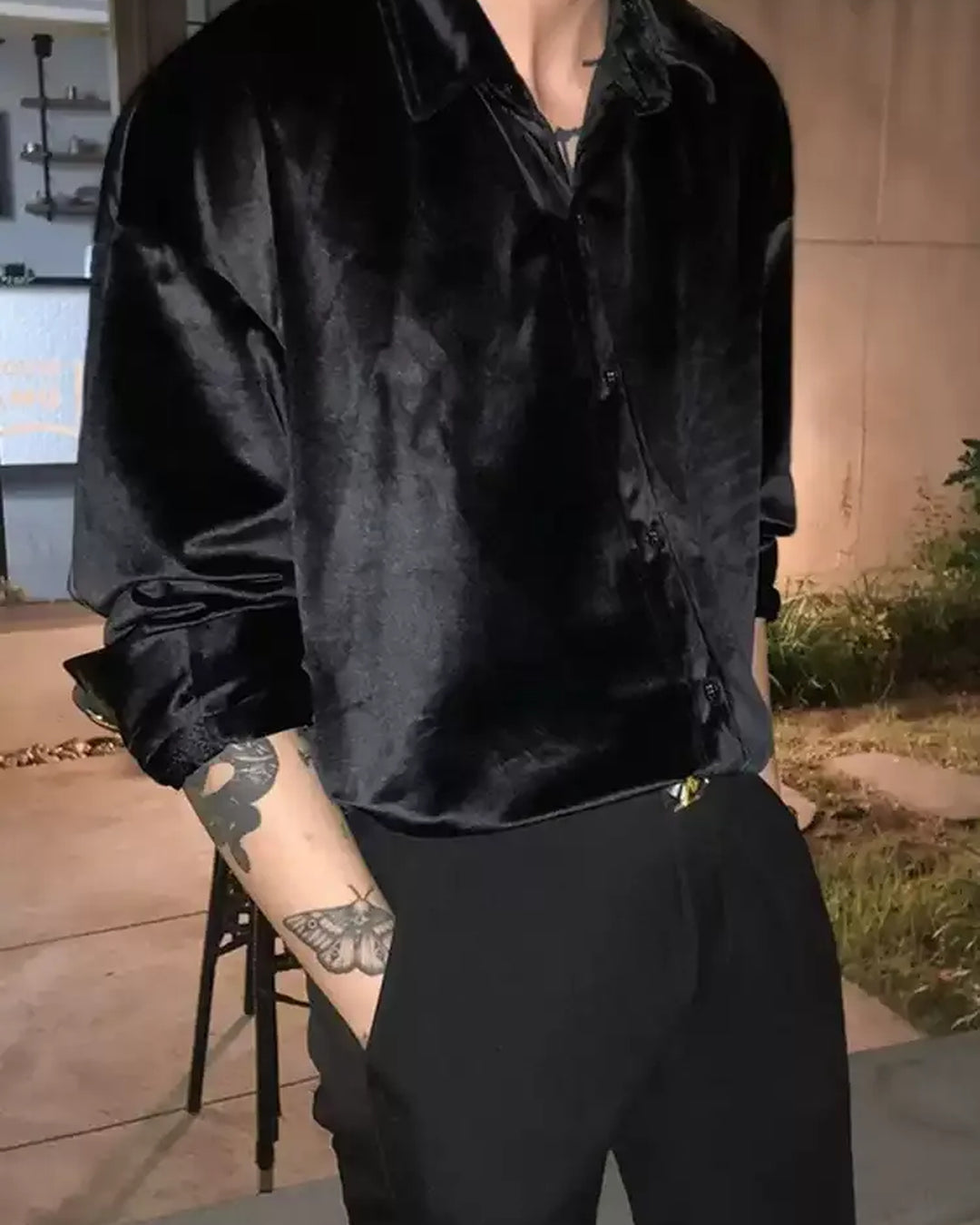 Additional product image of Velvet Button-Up Shirt