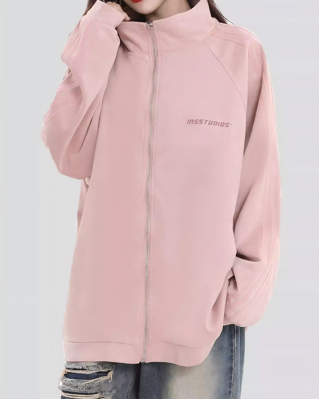 STEP BLOCK ST1004 Striped Sleeve Track Jacket