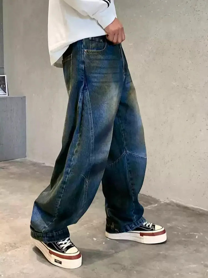 Lifestyle styling view of Classic Vintage Washed Baggy Jeans