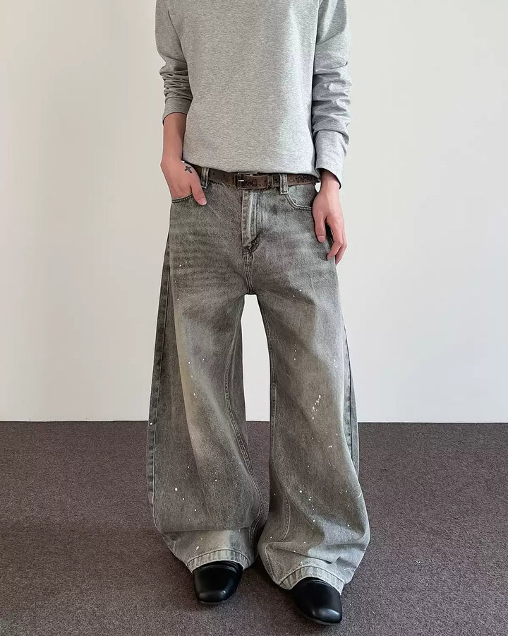 Additional product image of Grey Distressed Baggy Jeans