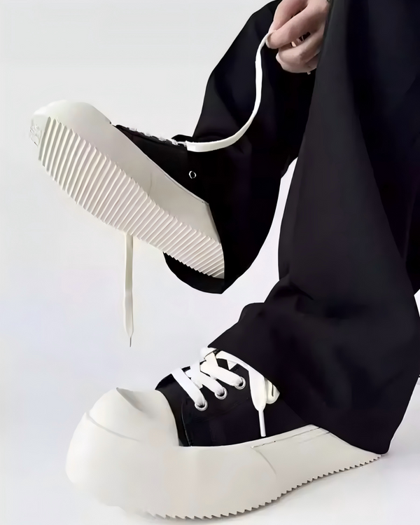 STEP BLOCK SH002 Men's Black & White Chunky Platform Streetwear shoes